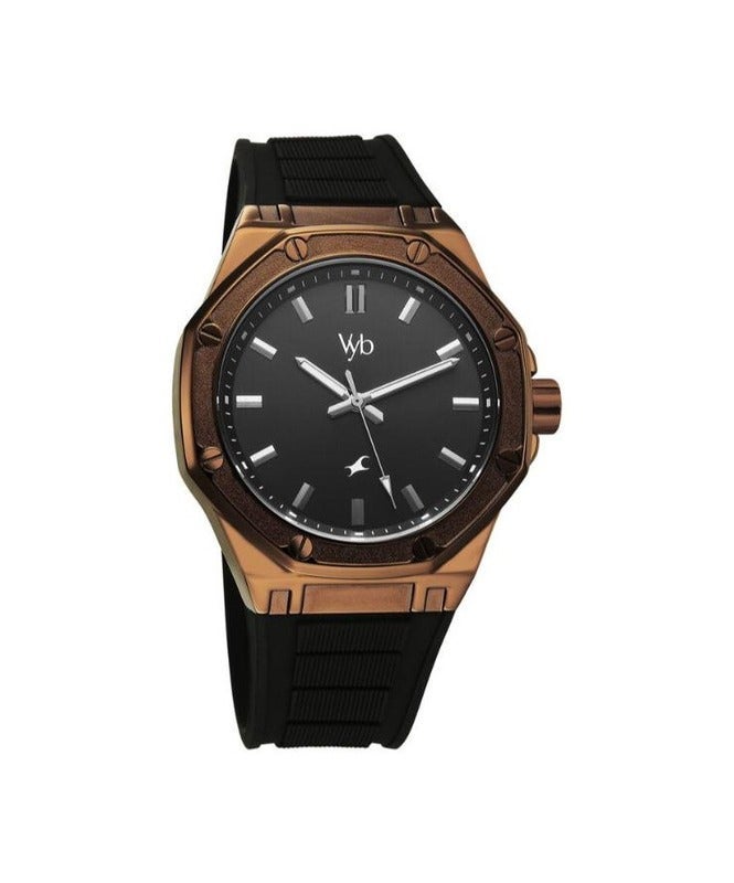 Fastrack Vyb Rebel By Titan Quartz Analog Black Dial & Silicone Strap Watch For Men fv30008qp01w - Image 2