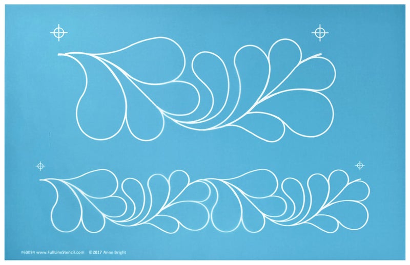 Full Line Stencil- Feather Border Stencil - Continuous Line Template for Free Motion Quilting, Domestic Machine Quilting, Hand Quilting, Long-Arm Quilting (60034) - Image 1