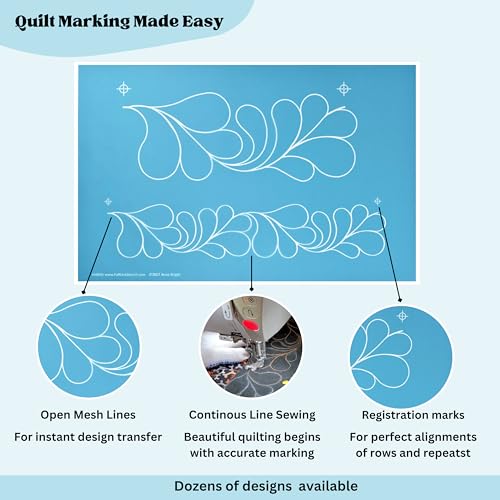 Full Line Stencil- Feather Border Stencil - Continuous Line Template for Free Motion Quilting, Domestic Machine Quilting, Hand Quilting, Long-Arm Quilting (60034) - Image 3