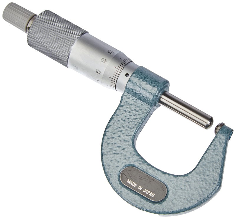 Mitutoyo 115-215 Spherical Face Micrometer, Ratchet Stop, 0-25mm Range, 0.01mm Graduation, +/-0.003mm Accuracy, Spherical Spindle - Image 2