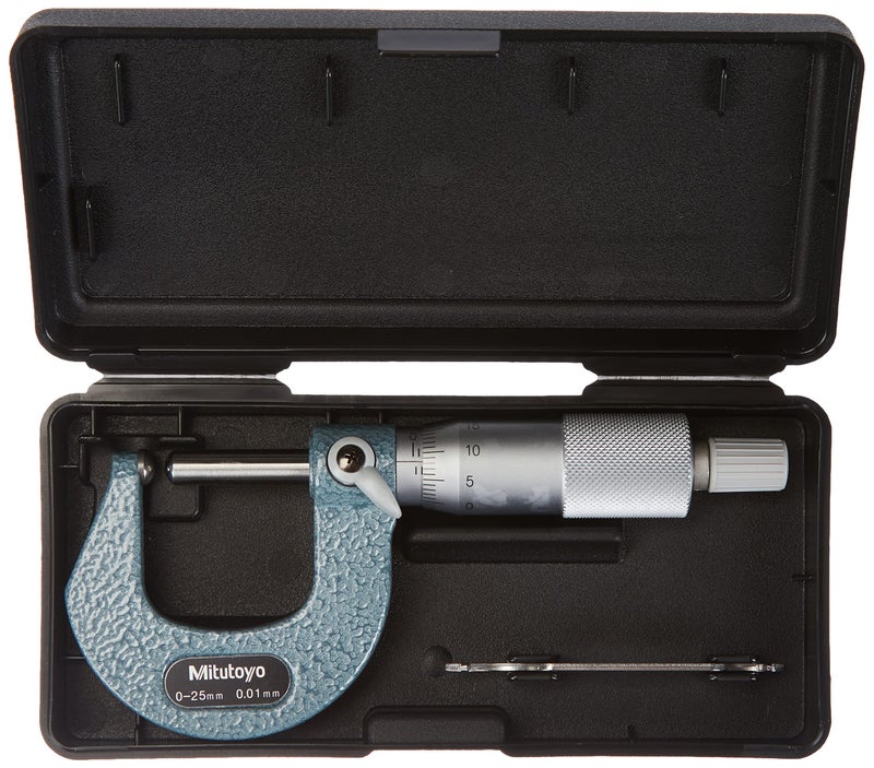 Mitutoyo 115-215 Spherical Face Micrometer, Ratchet Stop, 0-25mm Range, 0.01mm Graduation, +/-0.003mm Accuracy, Spherical Spindle - Image 5