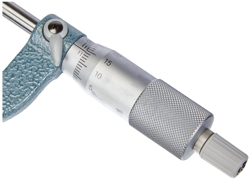 Mitutoyo 115-215 Spherical Face Micrometer, Ratchet Stop, 0-25mm Range, 0.01mm Graduation, +/-0.003mm Accuracy, Spherical Spindle - Image 3