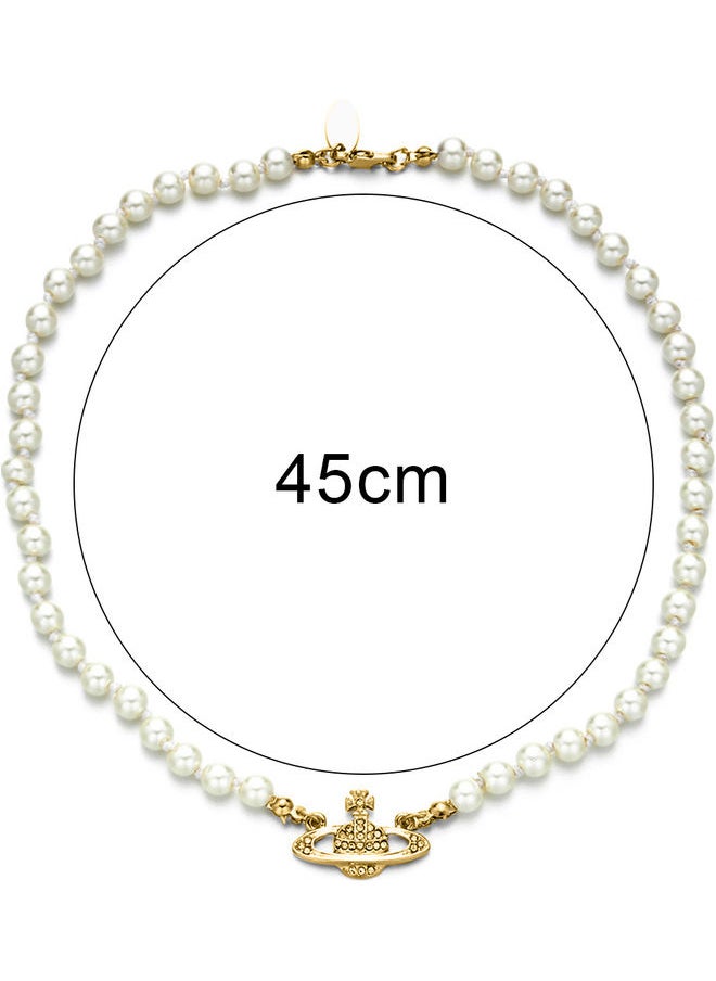 NIBEMINENT - Saturn Pendant Chained Necklace - Image 1