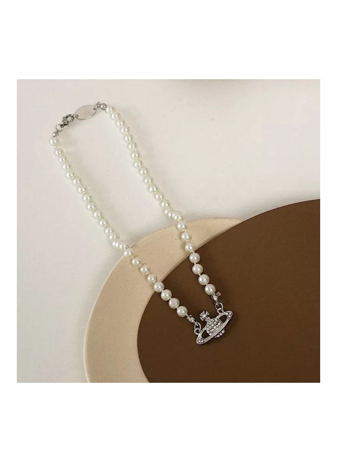 NIBEMINENT - Saturn Pendant Chained Necklace - Image 1