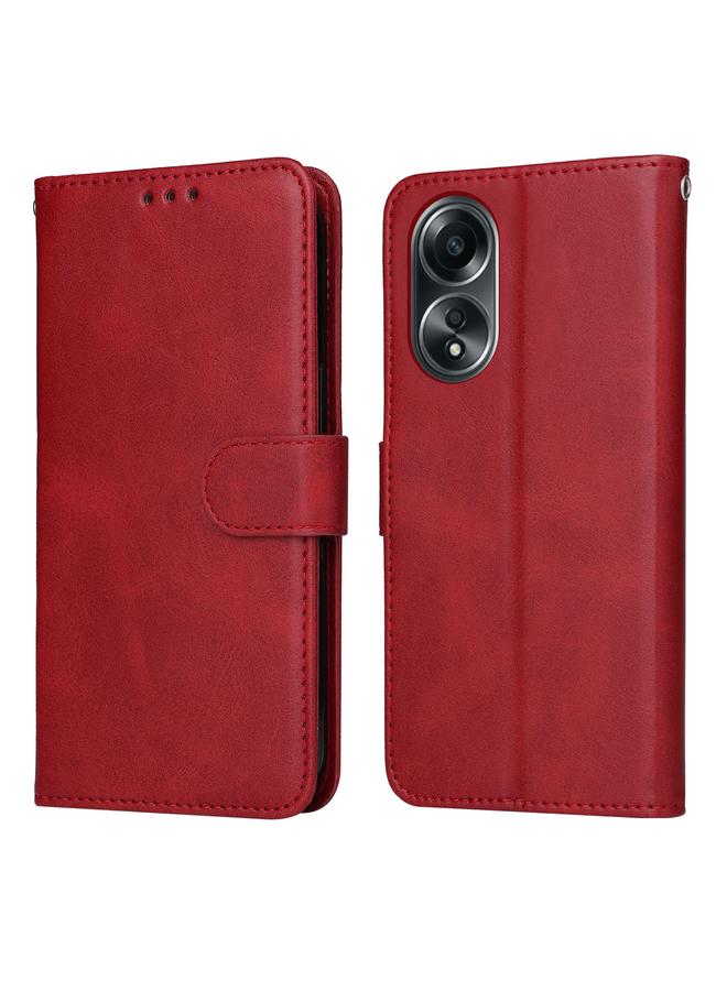 erorex Case For OPPO A58 4G Classic Calf Texture Flip Leather Phone Case - Image 1