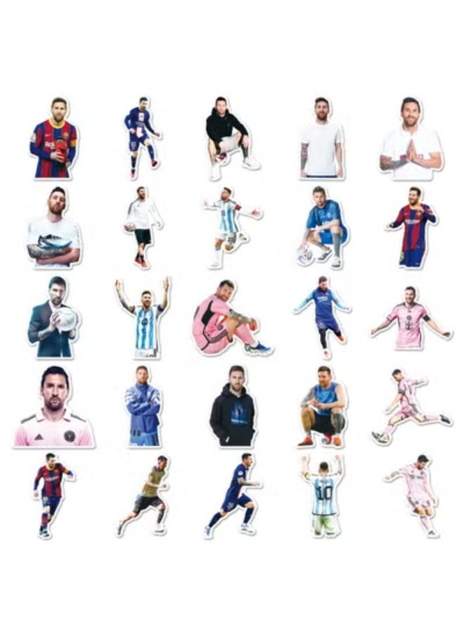 50 Stickers Featuring The Graffiti Design Of Football Star Messi. Suitable For Sticking On Guitar Notebooks Or Briefcases. Waterproof Stickers. - Image 3