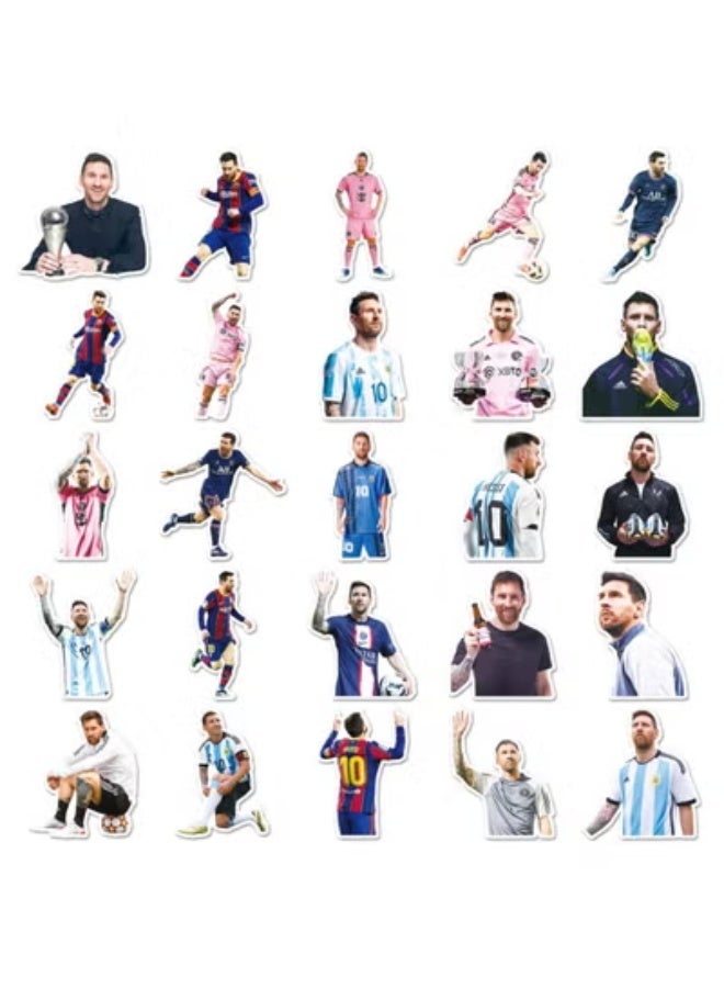50 Stickers Featuring The Graffiti Design Of Football Star Messi. Suitable For Sticking On Guitar Notebooks Or Briefcases. Waterproof Stickers. - Image 4