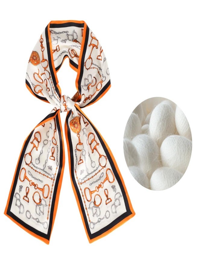 اكستري وشاح ساتان من إكستري، مصنوع من حرير التوت بنسبة 100%، غطاء رأس مطبوع، ربطة شعر، 5.9 بوصة × 57 بوصة - Image 1