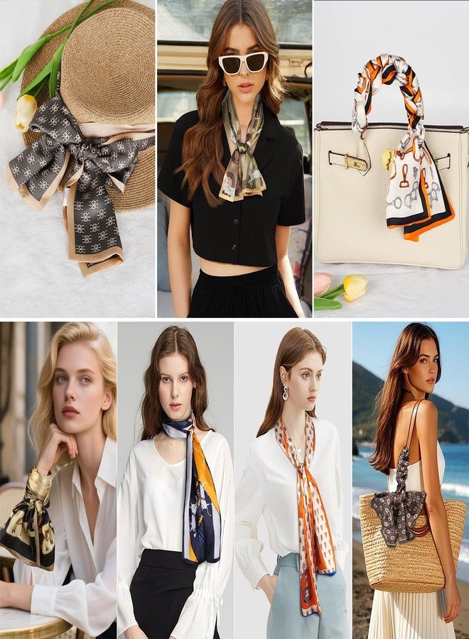 اكستري وشاح ساتان من إكستري، مصنوع من حرير التوت بنسبة 100%، غطاء رأس مطبوع، ربطة شعر، 5.9 بوصة × 57 بوصة - Image 5