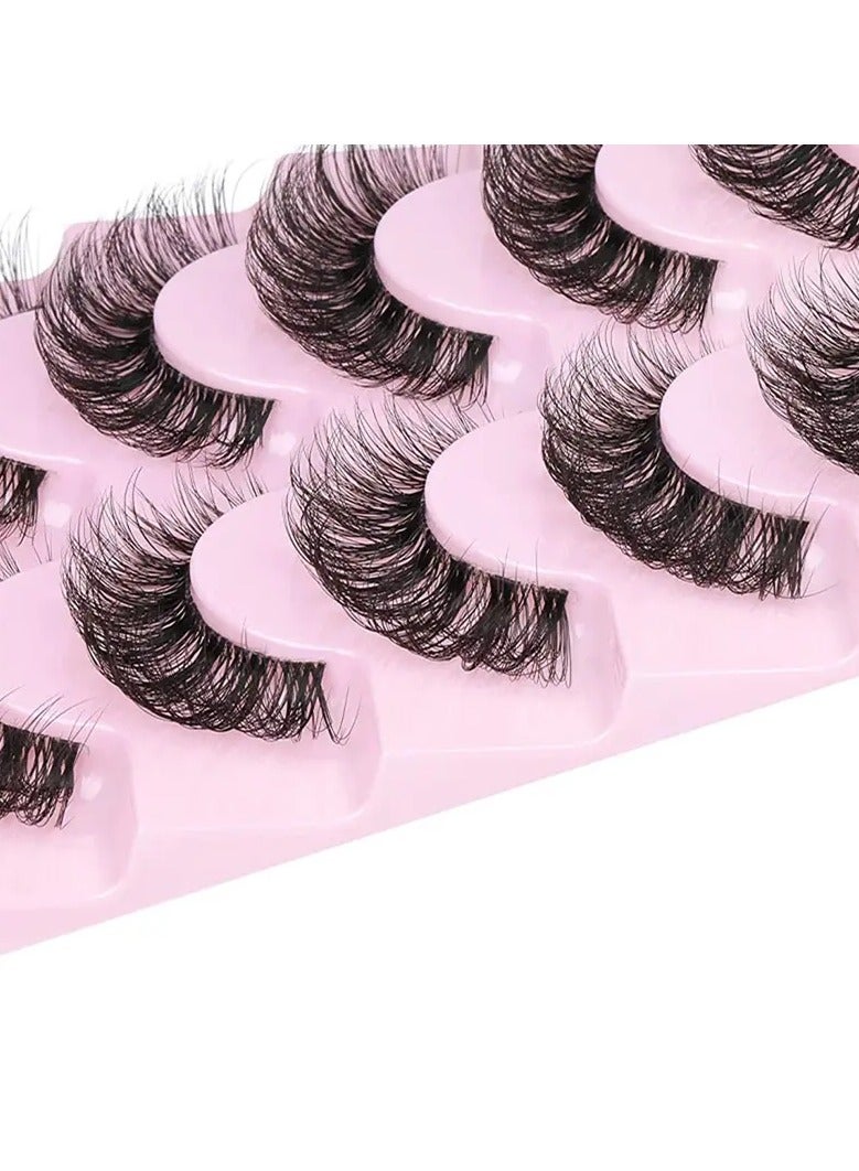 ORiTi 10 أزواج من الرموش الصناعية 6D فائقة النعومة مع تأثير عين القط رموش درامية مكياج تمديد الرموش - Image 3