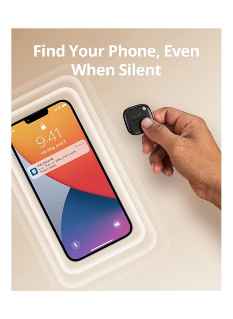 eufy - eufy Security SmartTrack Link (Black, 1-Pack), Android not Supported, Works with Apple Find My (iOS only), Key Finder, Bluetooth Tracker for Earbuds and Luggage, Phone Finder, Water Resistant - Image 1