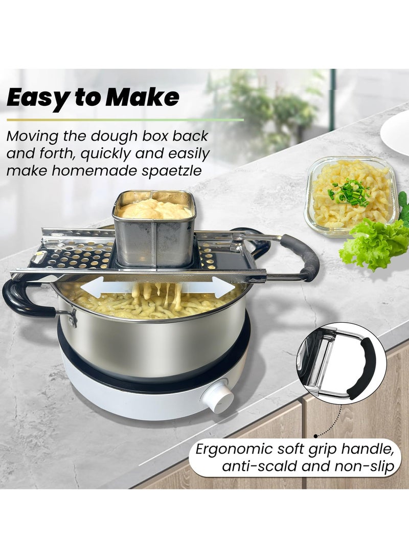 Pasta Makers, Premium Grade Stainless Steel Pasta Makers, Efficient Homemade Pasta Makers, Dishwasher Safe Spaetzle Noodle Maker with Comfort Handle  - Image 2