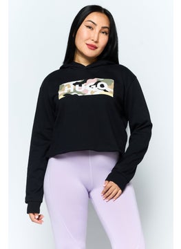 HUGO by Hugo Boss Women Long Sleeve Brand Logo Hoodies, Black  - Image 1