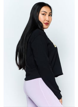 HUGO by Hugo Boss Women Long Sleeve Brand Logo Hoodies, Black  - Image 3
