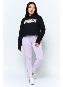 HUGO by Hugo Boss Women Long Sleeve Brand Logo Hoodies, Black  - Image 2