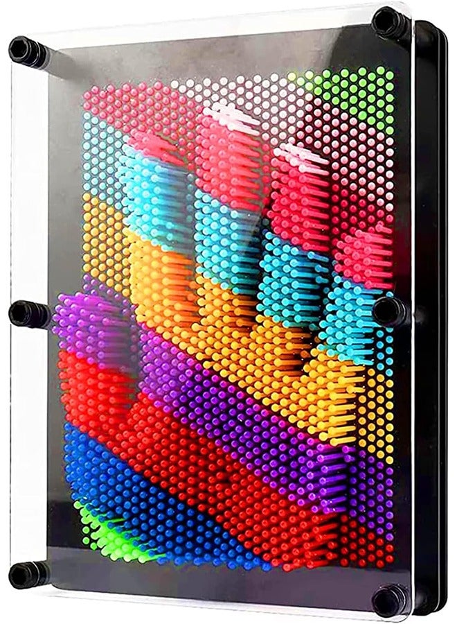 3D Pin Art Toy, Colorful Plastic Pin Art Board Large Size 8 x 6 in, Classic Desktop Novelty Sculpture Impression Needle Art Toy  - Image 1