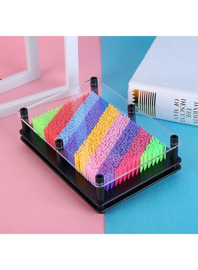 3D Pin Art Toy, Colorful Plastic Pin Art Board Large Size 8 x 6 in, Classic Desktop Novelty Sculpture Impression Needle Art Toy  - Image 5
