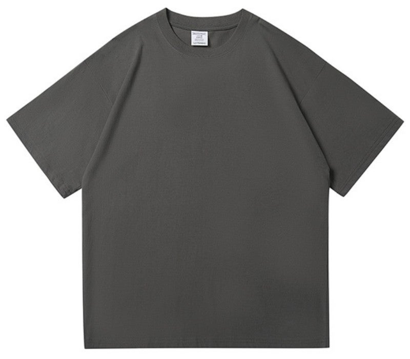 300G Pure Cotton T-Shirt For Men And Women, Heavyweight, Thick, Opaque, Loose, American Style, Off-Shoulder, Large Size, Pure Color Half-Sleeved Top - Image 1