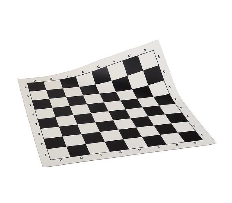 Canbee Chess Pieces and Chess Mat Green or Black Wood Polished 16 Black and 16 Creemy White and 18..2' x18.2' Vinyl Foldable Roll-up Matt Wooden 32 Coins 5.7cm King (Chess MAT Black ONLY) - Image 2