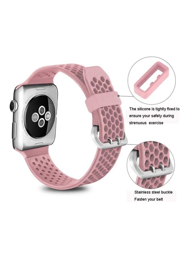HuHa Watchband For Apple Watch Series 7 6 u0026 SE u0026 5 u0026 4  3 u0026 2 u0026 1 Light Pink - Image 4