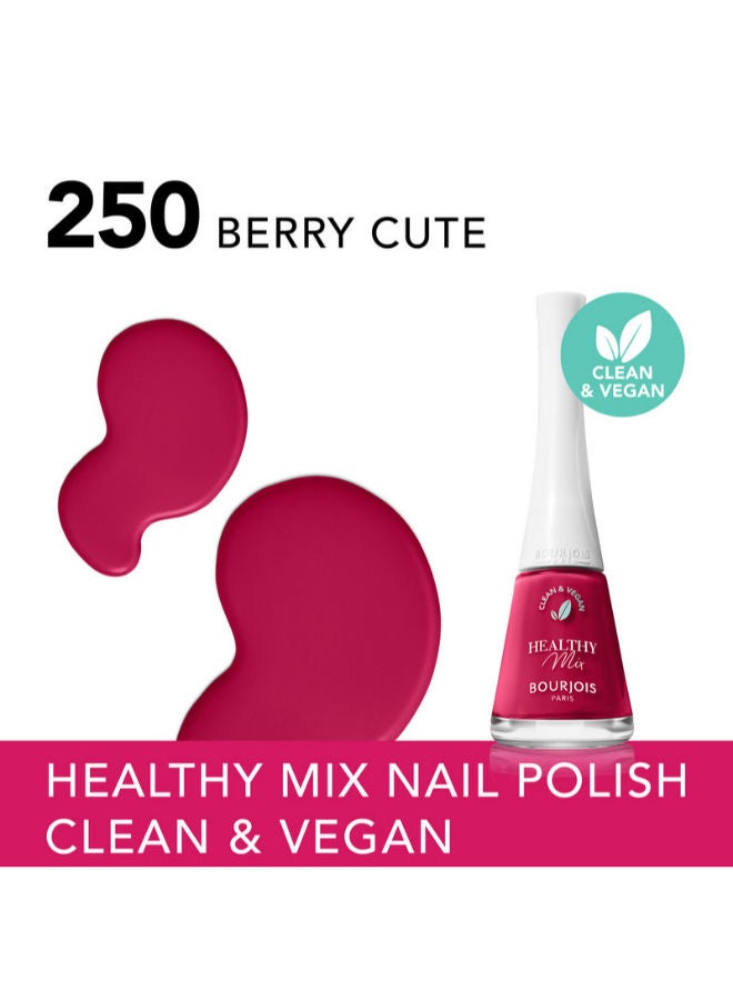BOURJOIS PARIS Bourjois Healthy Mix Vegan Nail Polish 250–Berry Cute 9ml  - Image 3