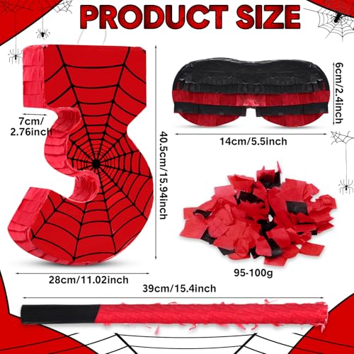 WinnerWhy Number 3 Spider Piata Bundle with Blindfold and Bat Comic Hero Small Piata Birthday Party Decoration for Mexican Fiesta Cinco De Mayo Anniversary Celebration Gift 1575 x 11 x 28 in - Image 5