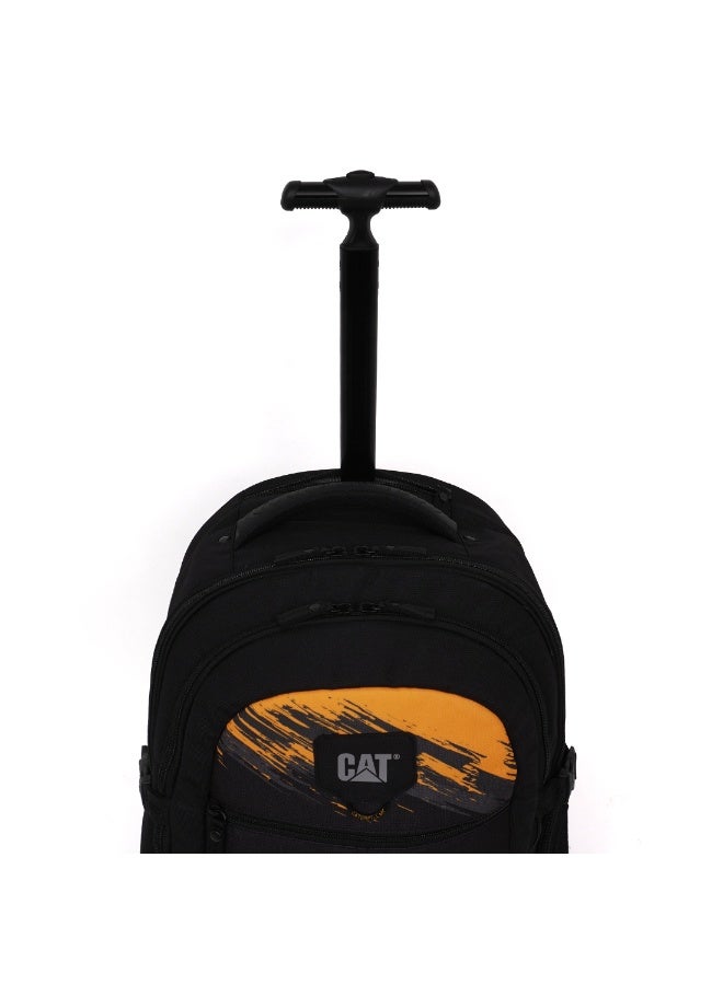 CATERPILLAR عربة CAT RollRover ذات العجلتين L – 38.5 لتر، قسم للكمبيوتر المحمول، بوليستر 600D/1680D، أصفر/رمادي/أسود برسمة فرشاة - Image 4