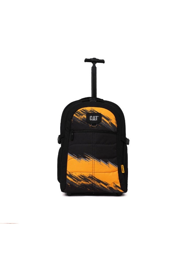 CATERPILLAR عربة CAT RollRover ذات العجلتين L – 38.5 لتر، قسم للكمبيوتر المحمول، بوليستر 600D/1680D، أصفر/رمادي/أسود برسمة فرشاة - Image 1