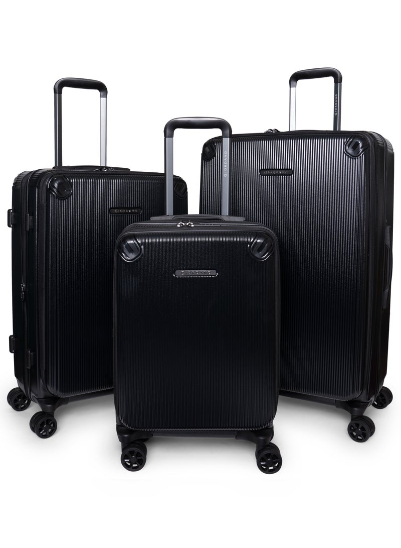 GIORDANO Giordano Titanx Front Opening PC Hardshell Unbreakable Luggage Set Black, Expandable, Secure Lock, 4 Double Wheels Travel Lugggage, Laptop Compartment on Small Carry-on Cabin Luggage, Checked Luggage  - Image 1