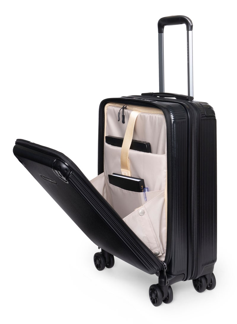 GIORDANO Giordano Titanx Front Opening PC Hardshell Unbreakable Luggage Set Black, Expandable, Secure Lock, 4 Double Wheels Travel Lugggage, Laptop Compartment on Small Carry-on Cabin Luggage, Checked Luggage  - Image 2