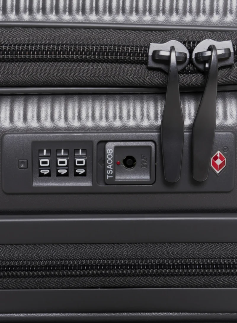 GIORDANO black Giordano Titanx Front Opening PC Hardshell Unbreakable Luggage Set Black, Expandable, Secure Lock, 4 Double Wheels Travel Lugggage, Laptop Compartment on Small Carry-on Cabin Luggage, Checked Luggage  | Best Price UAE