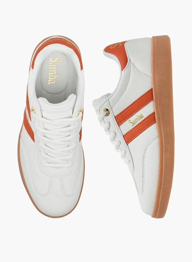 SAMBA Women's Panelled Ankle Sneakers with Lace-Up Closure