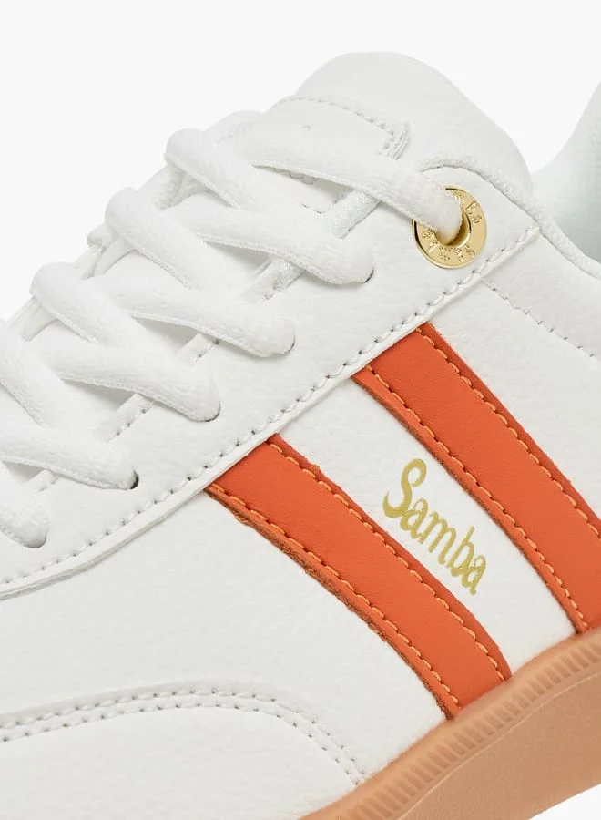 SAMBA Women's Panelled Ankle Sneakers with Lace-Up Closure