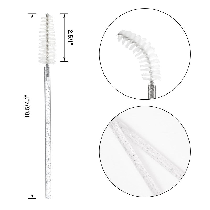 G2PLUS 100PCS Crystal Eyelash Brush, Disposable Mascara Wands, White Lash Spoolies Applicator Makeup Kits for Applying Mascara, Lash Extensions and Eyebrow Brush - Image 2