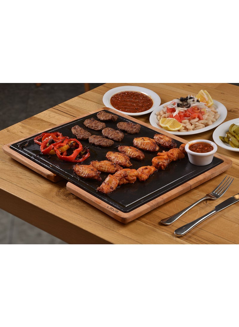 Lava Cast Wood and Cast Iron Hot Plate Serving Board 30 x 40 cm  - Image 4