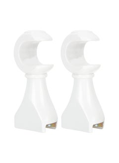 SYOSI 2Pcs Curtain Holder Wooden Curtain Rod Brackets Wall Heavy Duty Drapery Rod Holders Wood Curtain Rod Hooks Hardware Drapes Rack White Curtain Hooks  - Image 1