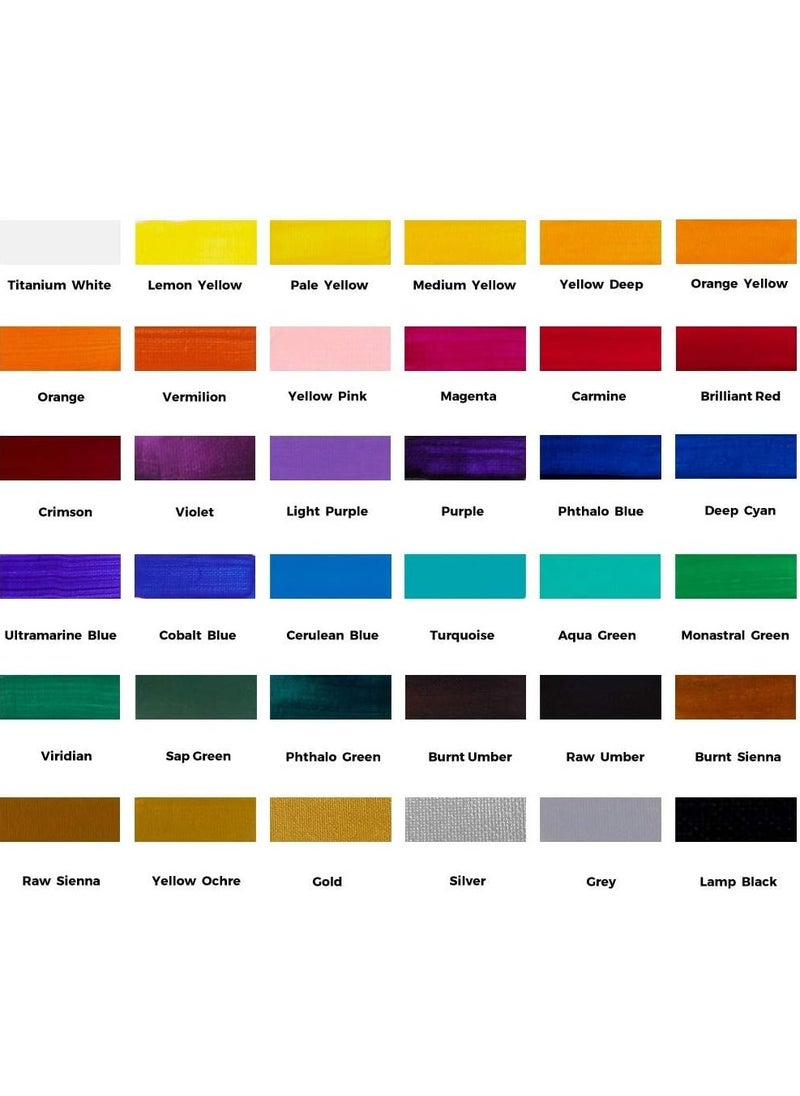 Mont Marte - 36-Piece Signature Acrylic Colour Paint Set 36ml Content - Image 1