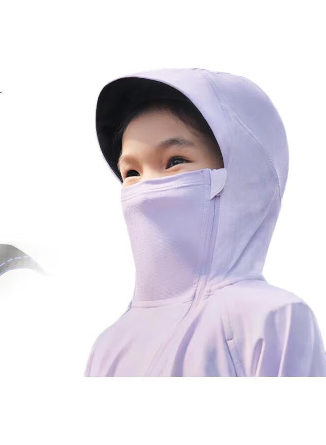 Beneunder Kids Sun Protection Coat Cape Boys Girls Cool Breathable Sunscreen Al41324 Frosty Milk White 120 - Image 1