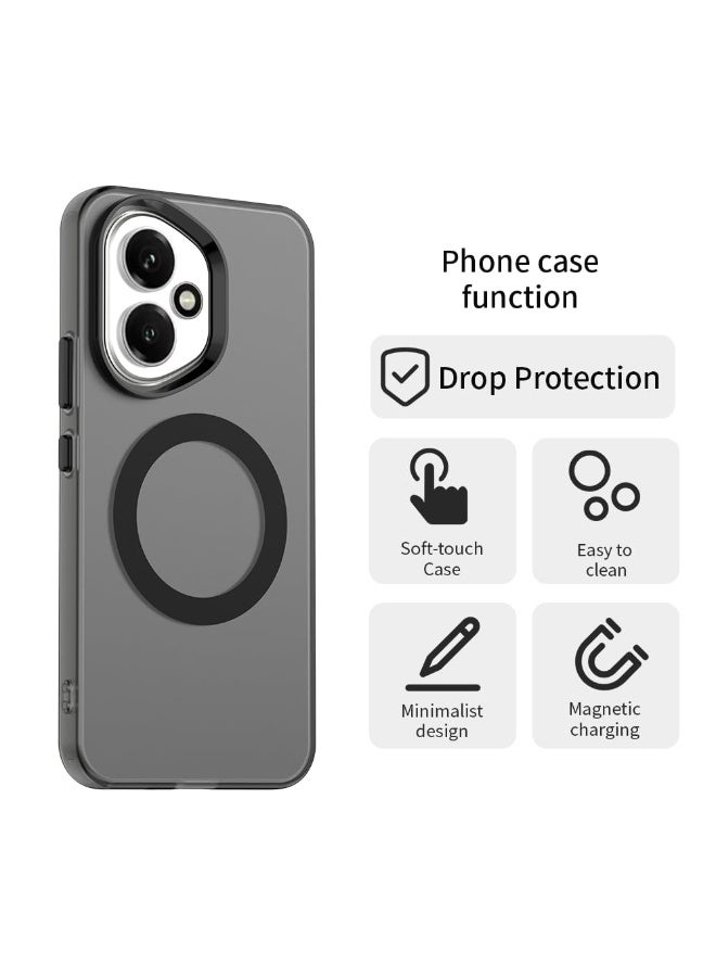 عام مغناطيسي لهونر 400: 【متوافق مع ماج سيف】 غطاء هاتف شبه شفاف مات مقاوم للصدمات - هونر 400 غطاء رفيع مقاوم للسقوط بمواصفات عسكرية من السيليكون - Image 2