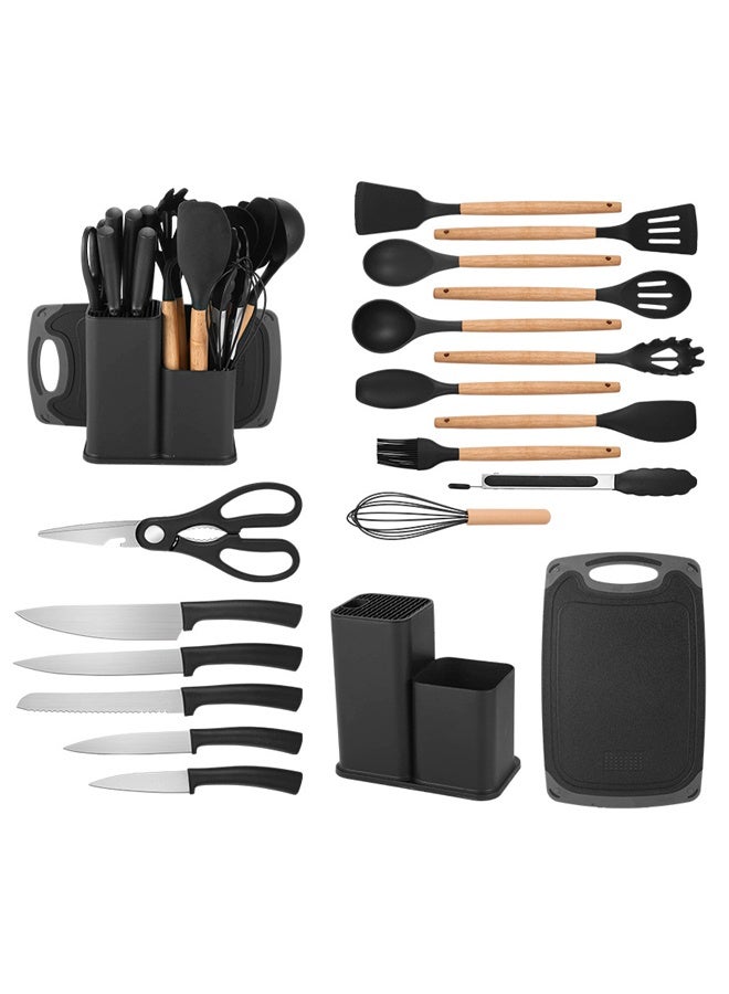 19 Piece Kitchenware Cooking Utensil Set with Organizer Stand - Image 3