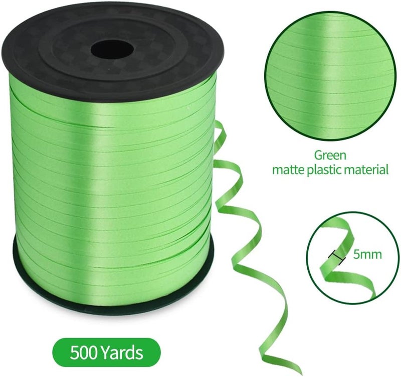 TONIFUL 500 Yards Curling Ribbon-Balloon Ribbon-Balloon String for Art&Craft Decor,Gift Wrapping,Ribbons and Bows for Christmas New Year Birthday Gifts (Green) - Image 2