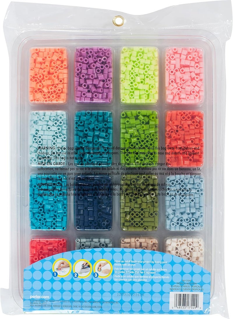 Perler Tropical Colors Fuse Bead Tray for Crafts, 4000pcs - Image 2