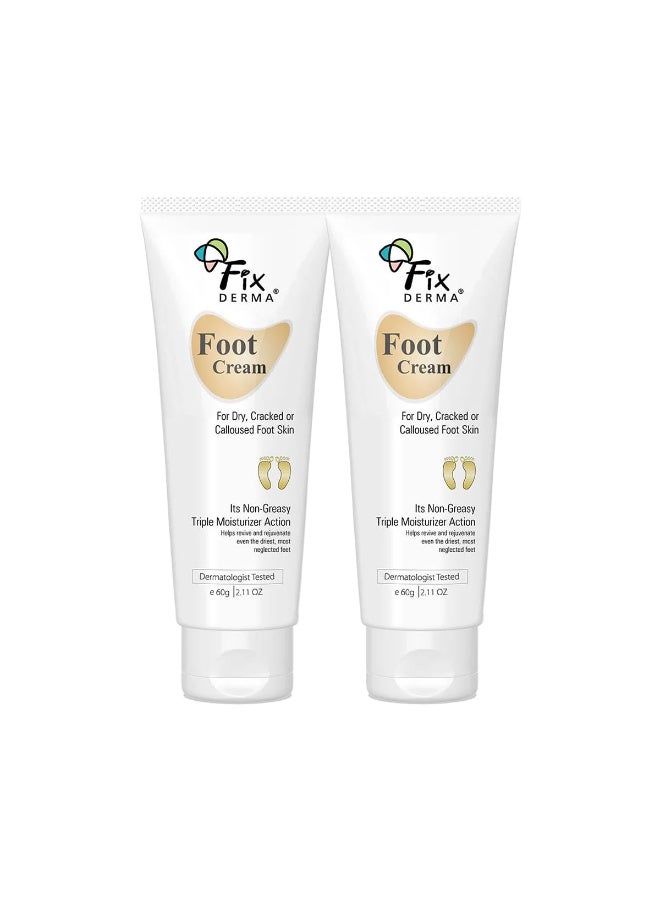 FIXDERMA كريم القدم من فيكسدرما 5% حمض اللاكتيك، 15% يوريا، 3% جلسرين، لكعب القدم الجاف والمتشقق، يرطب ويهدئ القدمين، إصلاح الكعب خالي من البارابين والكبريتات، لجميع أنواع البشرة 60غ (عبوة من 2) - Image 1