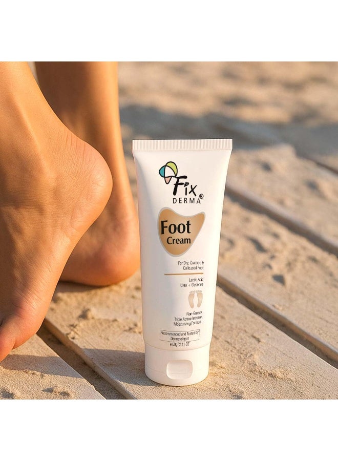 FIXDERMA كريم القدم من فيكسدرما 5% حمض اللاكتيك، 15% يوريا، 3% جلسرين، لكعب القدم الجاف والمتشقق، يرطب ويهدئ القدمين، إصلاح الكعب خالي من البارابين والكبريتات، لجميع أنواع البشرة 60غ (عبوة من 2) - Image 3
