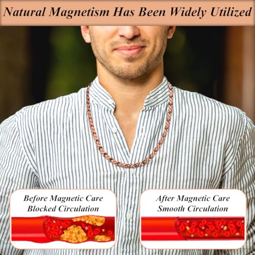 Vicmag Copper Magnetic Necklace for Women Men - Ultra Strength Magnets-99.9% Solid Pure Copper Ring Necklace for Neck Gift - Image 5