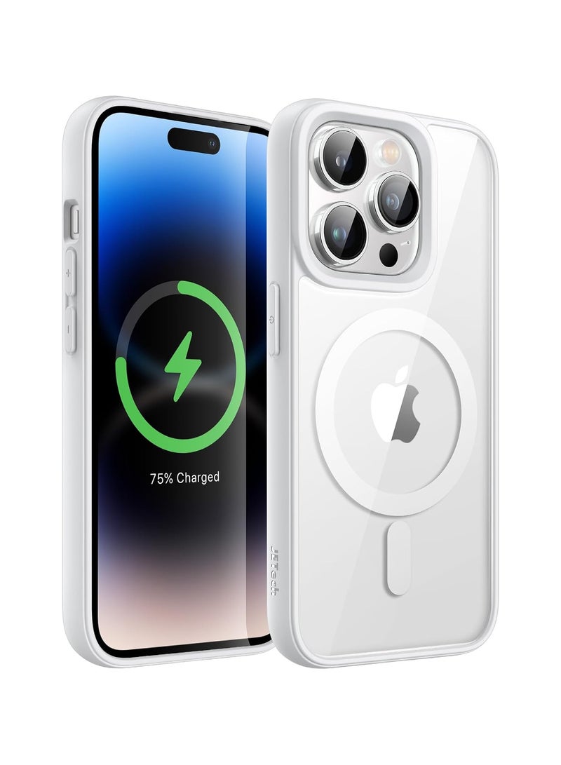 ACLIX Magnetic Case for iPhone 14 Pro Case, Compatible with MagSafe, Plating Luxury Cover, Clear Soft TPU Shockproof Protective Phone Case, (White) - Image 1