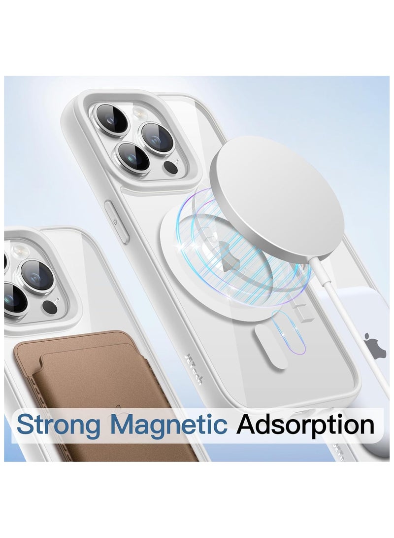 ACLIX Magnetic Case for iPhone 14 Pro Case, Compatible with MagSafe, Plating Luxury Cover, Clear Soft TPU Shockproof Protective Phone Case, (White) - Image 4