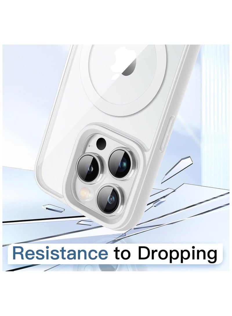 أكاليكس حافظة مغناطيسية لهاتف iPhone 14 Pro، متوافقة مع MagSafe، غطاء فاخر مطلي، حافظة هاتف شفافة ناعمة من مادة TPU مقاومة للصدمات، (أبيض) - Image 4