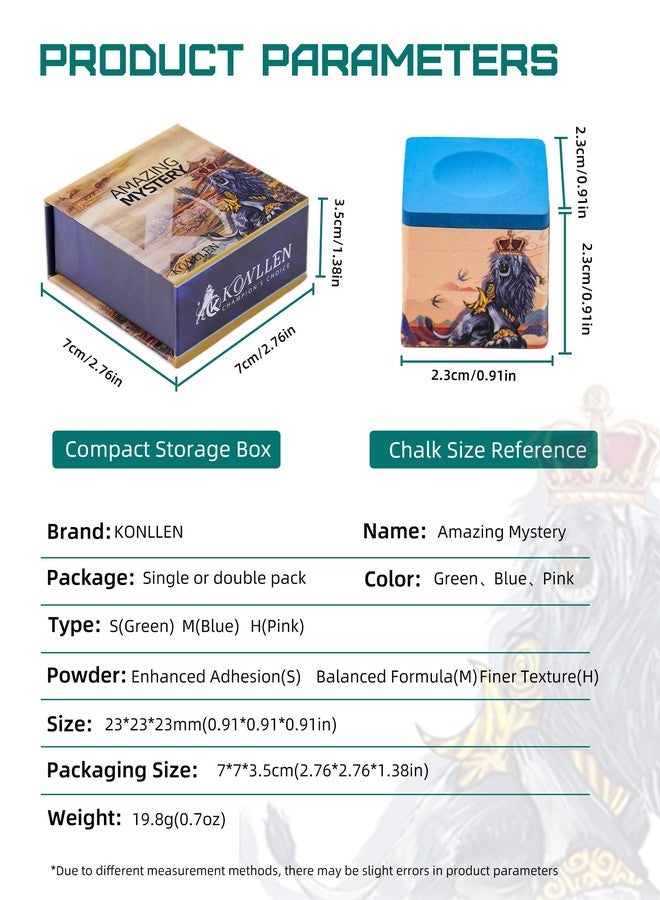 KONLLEN Pool Cue Chalk Nano Technology Billiard Chalk for Professional Tournament Dedicated Pool Chalk (Outstanding Performance, Durable) - Image 2