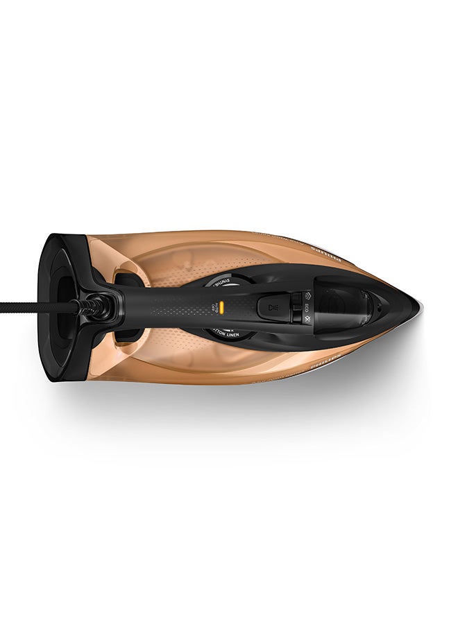 Philips Steam Iron 7000 Series - 50g/min Continuous Steam, 250g Steam Boost, SteamGlide Elite Soleplate, Auto-Off, Vertical Steam, 300 ml 3000 W DST7040/86 Black/Gold - Image 2